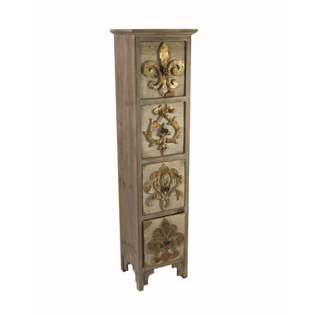 Seatsolutions Wooden Cabinet with Fleur-De-lis Design SE2435675